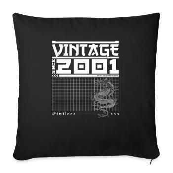 Samurai Spirit Since 2001 - 24th Birthday Dragon - Sofa pillowcase 17,3'' x 17,3'' (45 x 45 cm) - black - Front