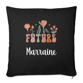 Future Godmother Boho Bohemian Flowers Gift Godmother - Sofa pillowcase 17,3'' x 17,3'' (45 x 45 cm) - black - Front