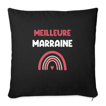 Beste Regenbogen-Patin, Geschenk-Patin - Sofakissenbezug 45 x 45 cm - Schwarz - Vorne