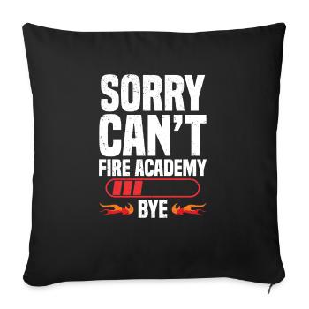 Veuillez m’excuser. Pencher. Académie des pompiers. Au revoir. - Housse de coussin décorative 45 x 45 cm - noir - Devant