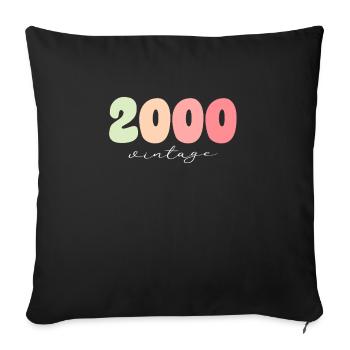 Birthday Year of birth 2000 - Sofa pillowcase 17,3'' x 17,3'' (45 x 45 cm) - black - Front