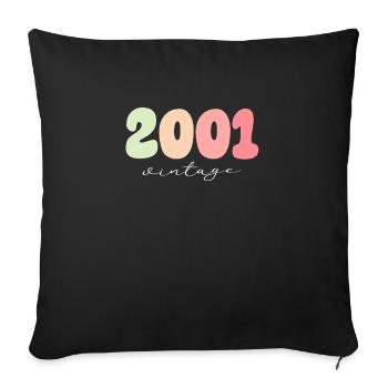 Year of birth 2001 - Sofa pillowcase 17,3'' x 17,3'' (45 x 45 cm) - black - Front