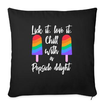 Glace d’été Popsicle Drôle Crème Glacée Plage Pool Party - Housse de coussin décorative 45 x 45 cm - noir - Devant