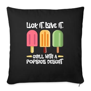 Glace d’été Popsicle Drôle Crème Glacée Plage Pool Party - Housse de coussin décorative 45 x 45 cm - noir - Devant