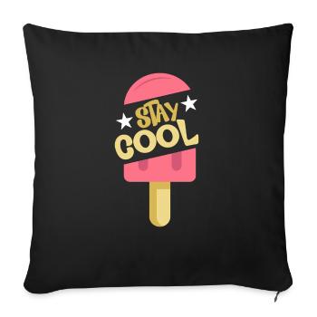 Glace d’été Popsicle Drôle Crème Glacée Plage Pool Party - Housse de coussin décorative 45 x 45 cm - noir - Devant