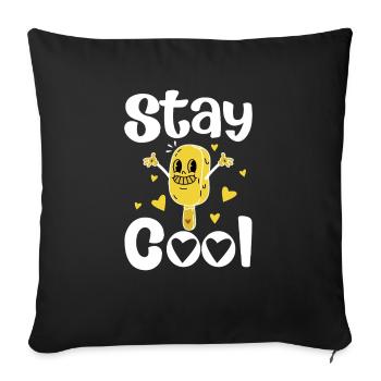 Glace d’été Popsicle Drôle Crème Glacée Plage Pool Party - Housse de coussin décorative 45 x 45 cm - noir - Devant