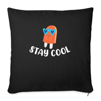 Glace d’été Popsicle Drôle Crème Glacée Plage Pool Party - Housse de coussin décorative 45 x 45 cm - noir - Devant