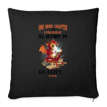 Reading Dragon Booktok Book Lover Book Dragon - Sofa pillowcase 17,3'' x 17,3'' (45 x 45 cm) - black - Front