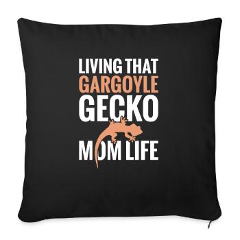 THIS GUERS GARGOYLE GECKO Mom Life Life - Sofa pillowcase 17,3'' x 17,3'' (45 x 45 cm) - black - Front