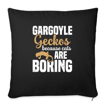 Gargoyle geckos, because cats are boring - Sofa pillowcase 17,3'' x 17,3'' (45 x 45 cm) - black - Front