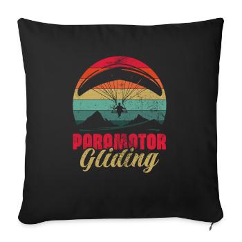 Paramotor Gliding Aviation Ultralight Paragliding - Sofakissenbezug 45 x 45 cm - Schwarz - Vorne