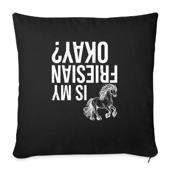 Mon frison va-t-il bien ? - Housse de coussin décorative 45 x 45 cm - noir - Devant