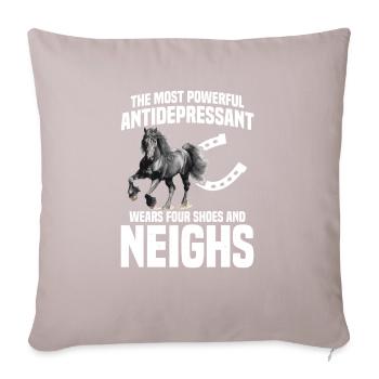Frisian, Boy, Love, Horse, Frisian - Sofa pillowcase 17,3'' x 17,3'' (45 x 45 cm) - light taupe - Front