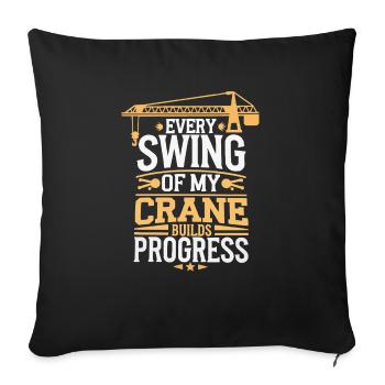 Crane Operator Job Profession Construction Worker - Sofa pillowcase 17,3'' x 17,3'' (45 x 45 cm) - black - Front