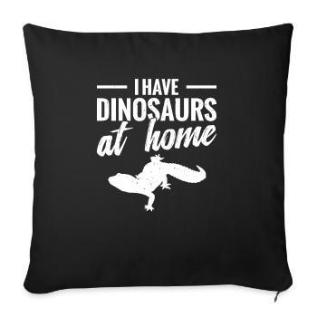 J’ai des dinosaures à la maison - Housse de coussin décorative 45 x 45 cm - noir - Devant