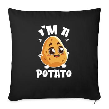 Funny potato costume potato - Sofa pillowcase 17,3'' x 17,3'' (45 x 45 cm) - black - Front