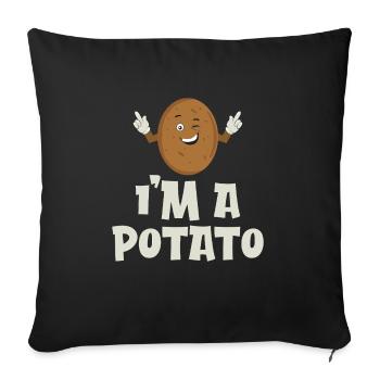 Funny potato costume potato - Sofa pillowcase 17,3'' x 17,3'' (45 x 45 cm) - black - Front