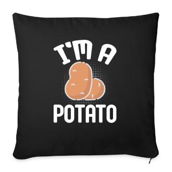Drôle de pomme de terre costume pomme de terre - Housse de coussin décorative 45 x 45 cm - noir - Devant