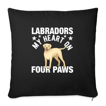 American Labrador Retriever Owner Black Lab Dad - Sofa pillowcase 17,3'' x 17,3'' (45 x 45 cm) - black - Front