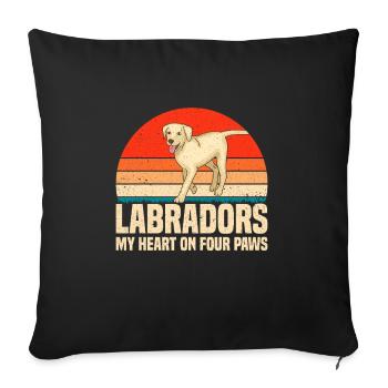 American Labrador Retriever Owner Black Lab Dad - Sofa pillowcase 17,3'' x 17,3'' (45 x 45 cm) - black - Front