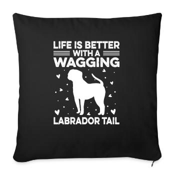 American Labrador Retriever Owner Black Lab Dad - Sofa pillowcase 17,3'' x 17,3'' (45 x 45 cm) - black - Front