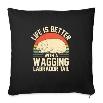 American Labrador Retriever Owner Black Lab Dad - Sofa pillowcase 17,3'' x 17,3'' (45 x 45 cm) - black - Front
