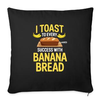 Banana Bread Eater Food Lover Breakfast Foodie - Housse de coussin décorative 45 x 45 cm - noir - Devant