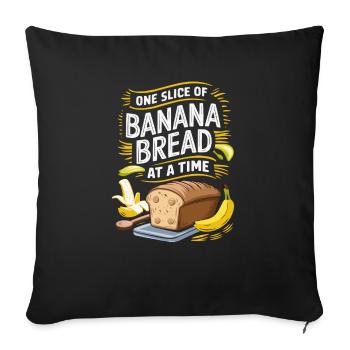 Banane Brotesser Lebensmittelliebhaber Frühstück Feinschmecker - Sofakissenbezug 45 x 45 cm - Schwarz - Vorne
