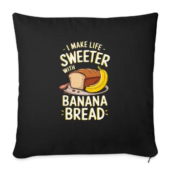Banana Bread Eater Food Lover Breakfast Foodie - Housse de coussin décorative 45 x 45 cm - noir - Devant