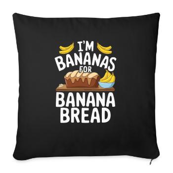 Banana Bread Eater Food Lover Breakfast Foodie - Housse de coussin décorative 45 x 45 cm - noir - Devant