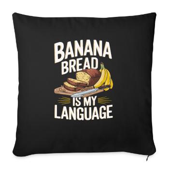 Banana Bread Eater Food Lover Breakfast Foodie - Housse de coussin décorative 45 x 45 cm - noir - Devant
