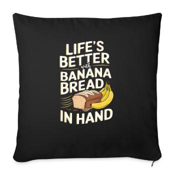 Banana Bread Eater Food Lover Breakfast Foodie - Housse de coussin décorative 45 x 45 cm - noir - Devant