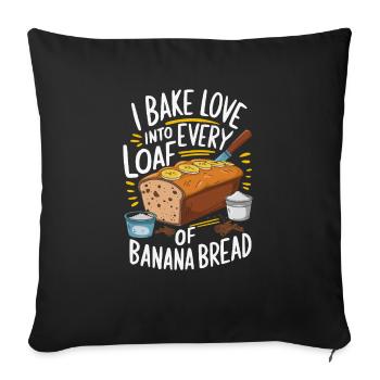 Banana Bread Eater Food Lover Breakfast Foodie - Housse de coussin décorative 45 x 45 cm - noir - Devant