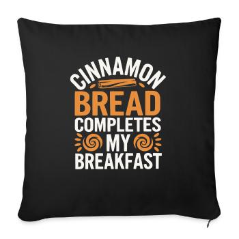 Pain à la cannelle Food Lover Cinnamon Roll Foodie - Housse de coussin décorative 45 x 45 cm - noir - Devant
