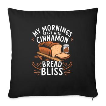 Pain à la cannelle Food Lover Cinnamon Roll Foodie - Housse de coussin décorative 45 x 45 cm - noir - Devant
