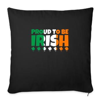 Proud To Be Irish Ireland Irish Flag Shamrock - Sofa pillowcase 17,3'' x 17,3'' (45 x 45 cm) - black - Front
