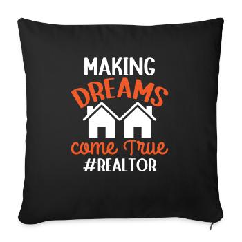 Agents immobiliers Agents immobiliers - Housse de coussin décorative 45 x 45 cm - noir - Devant