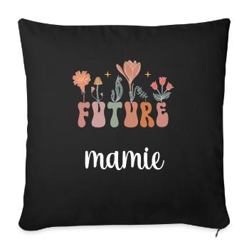 Future Granny Boho Bohemian Flowers Gift Granny - Sofa pillowcase 17,3'' x 17,3'' (45 x 45 cm) - black - Front