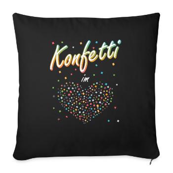 Konfetti Fasching Karneval Spaß Design - Sofakissenbezug 45 x 45 cm - Schwarz - Vorne