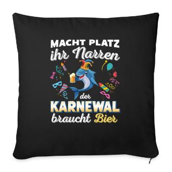 Konfetti Fasching Karneval Spaß Design - Sofakissenbezug 45 x 45 cm - Schwarz - Vorne