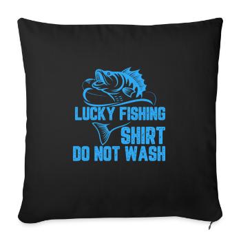 Lucky Fishing Shirt - Sofa pillowcase 17,3'' x 17,3'' (45 x 45 cm) - black - Front