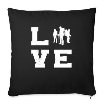 Hommes Escalade de bloc Escalade Femmes - Housse de coussin décorative 45 x 45 cm - noir - Devant
