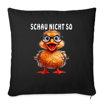 DUCK GLASSES DON'T LOOK LIKE THAT - Sofa pillowcase 17,3'' x 17,3'' (45 x 45 cm) - black - Front