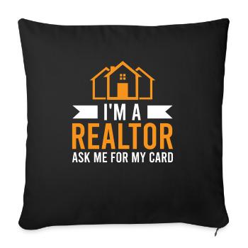 Agents immobiliers Agents immobiliers - Housse de coussin décorative 45 x 45 cm - noir - Devant