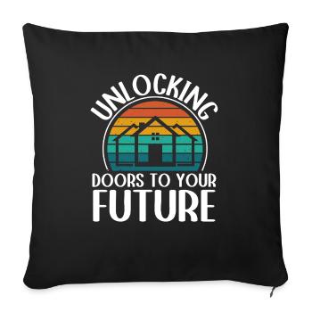 Real Estate Agents Real Estate Agents - Sofa pillowcase 17,3'' x 17,3'' (45 x 45 cm) - black - Front