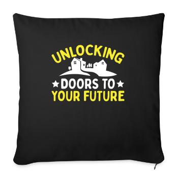 Real Estate Agents Real Estate Agents - Sofa pillowcase 17,3'' x 17,3'' (45 x 45 cm) - black - Front
