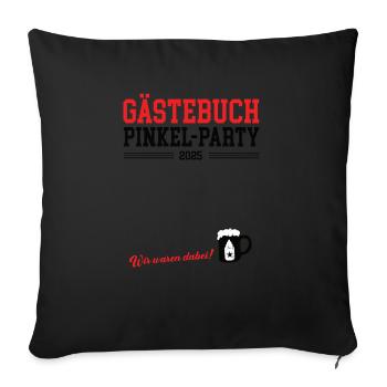 Gästebuch Pinkel Party 2025 Babybier Pinkelparty - Sofakissenbezug 45 x 45 cm - Schwarz - Vorne