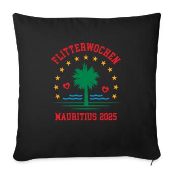 Flitterwochen Mauritius 2025 Hochzeitsreise - Sofakissenbezug 45 x 45 cm - Schwarz - Vorne