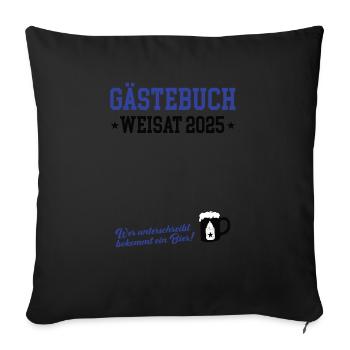 Weisat 2025 Gästebuch Babypinkeln Pinkelparty - Sofakissenbezug 45 x 45 cm - Schwarz - Vorne