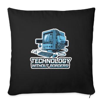 ORDINATEUR, SANS FRONTIÈRES - Housse de coussin décorative 45 x 45 cm - noir - Devant
